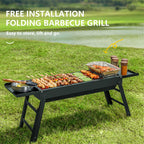 Foldable Charcoal BBQ Grill for Outdoor Use