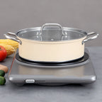 28cm Stainless Steel Stew Pot with Glass Lid – Induction Compatible, Suitable for Gas & Induction, Great for Soups, Stews, and Everyday Cooking