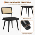 Rattan Back Dining Chair with Velvet Seat | Wooden Legs | 3 Colours black UNITED KINGDOM