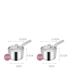304 Stainless Steel Saucepan with Stainless Steel Lid & Stock Pot with Glass Lid, Compatible with Gas & Electric Hobs, Multi-Size Cookware Available in 16cm, 18cm, 20cm, 22cm & 24cm for Everyday Cooking