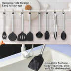 8-Piece Silicone Kitchen Utensils Set – Non-Scratch, Heat Resistant | Spatula, Spoons, Tongs & More