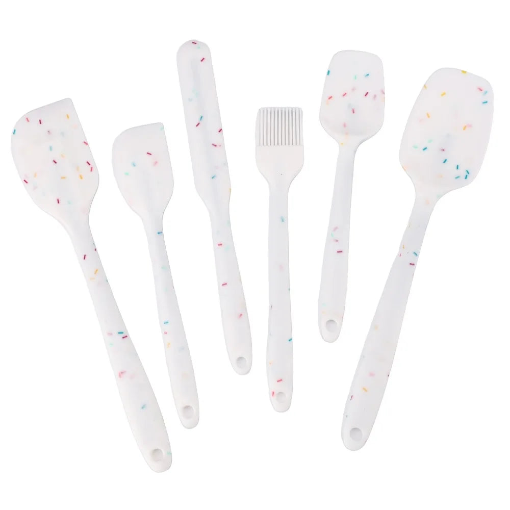 6-Piece Silicone Spatula Set – Food-Grade, Heat Resistant , Non-Scratch, Dishwasher Safe, Great for Baking, Cooking, and Everyday Kitchen Use