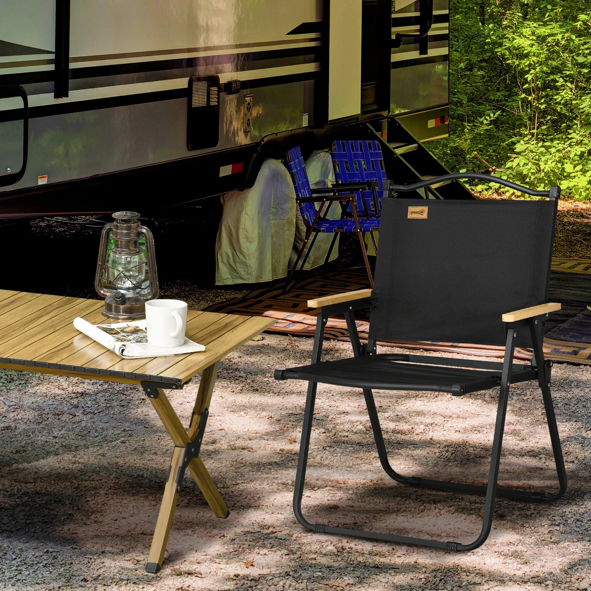 Oxford Fabric Folding Camping Chair | Lightweight & Portable | 2 Colours