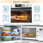 8-Piece Glass Food Storage Container Set with Lids – Microwave, Dishwasher & Fridge Safe, Meal Prep Rectangular Lunch Boxes
