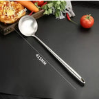 Stainless Steel Kitchen Utensils Set – Includes Slotted Turner, Ladle, Wok Spatula & Skimmer, Heat-Resistant for everyday cooking convenience.