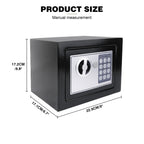 4.6L Electonic Safe Box with Keypad and 2 Keys, Wall Mounted Safe with Prodrilled Holes, Security Safe Box for Home Hotel Use black