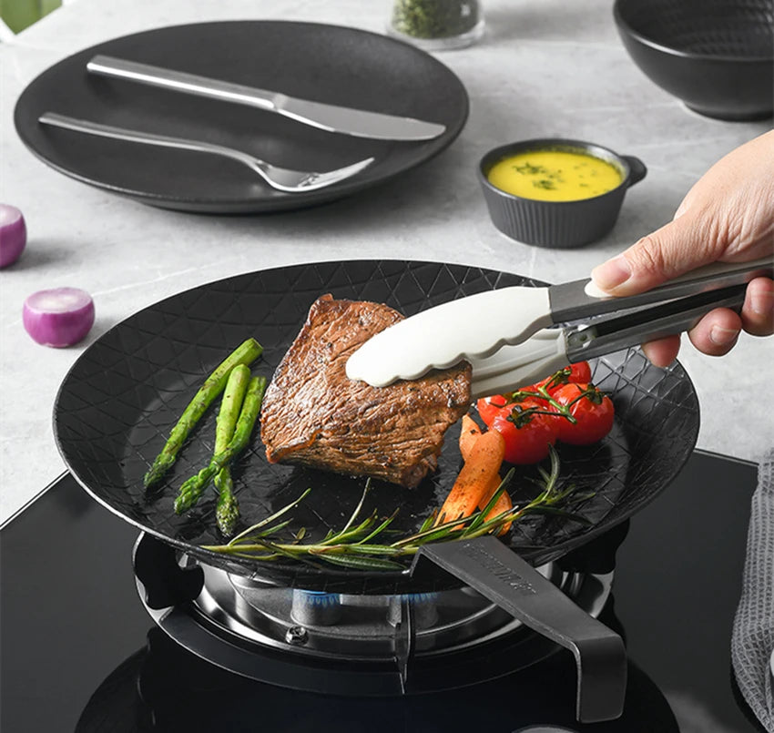 28cm Pre-Seasoned Carbon Steel Frying Pan – Uncoated, Oven Safe | Gas & Induction Compatible