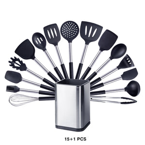 Black — 15 Piece Set with Holder