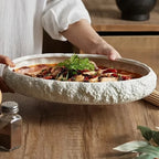 Ceramic Fish Plate with Rock Texture | Scratch Resistant | 3 Sizes