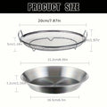 Multi-Use Round Stainless Steel Frying Oil Strainer/Drainer Mesh Rack with Elevated Handles and Drip Tray Set, 2-in-1 Mesh Basket & Tray Combo for Fried Foods, Chicken, Fries & Tempura, Strainer, Vegetable Washing & Baking Cooling 2PCS