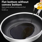 30cm Hybrid Nonstick Frying Pan | 316 Stainless Steel Deep Skillet with Glass Lid | Gas, Electric & Induction Compatible