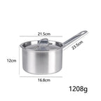 Stainless Steel Saucepan with Lid - Available sizes: 16cm, 18cm, 20cm, 22cm, 24cm