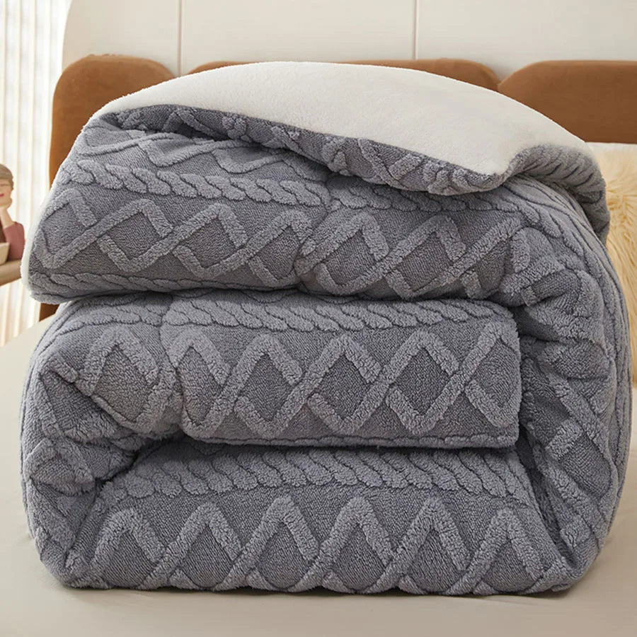 Double-Sided Lamb Wool Weighted Blanket | Anti-Pilling | 4 Sizes | 7 Colours grey 150x200cm2kg