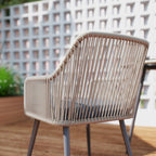 Rattan Dining Set, 4 Seater Rattan Garden Furniture, Light Brown