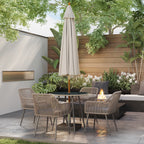 Rattan Dining Set, 4 Seater Rattan Garden Furniture, Light Brown