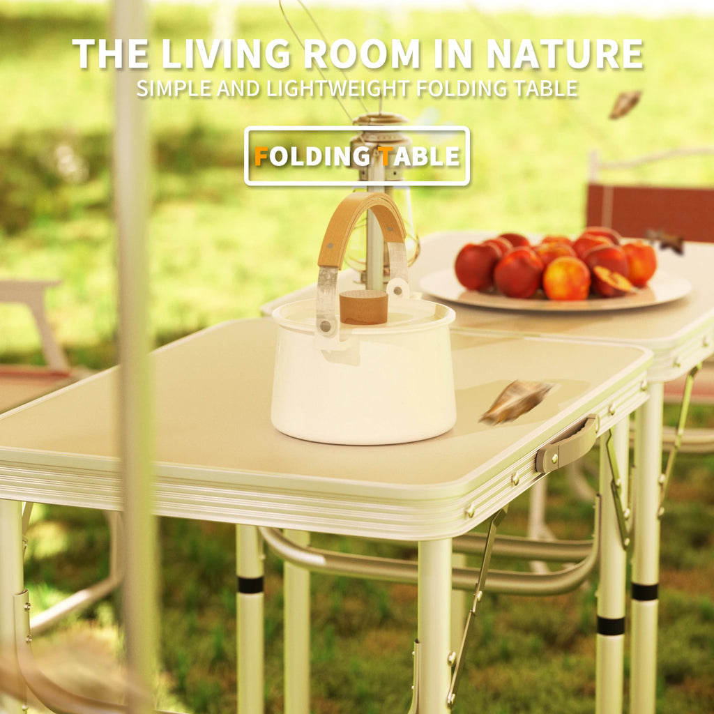 4ft Aluminium Folding Camping Table | 3 Height Settings | 120x60cm