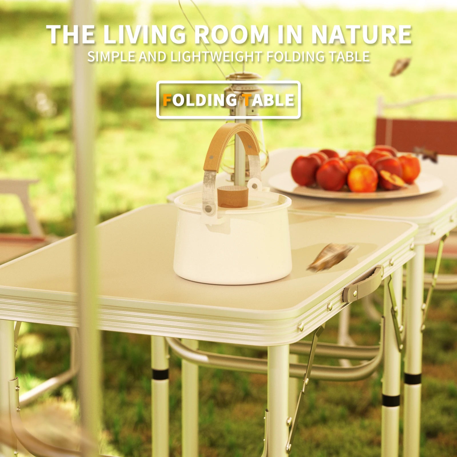4ft Aluminium Folding Camping Table | 3 Height Settings | 120x60cm