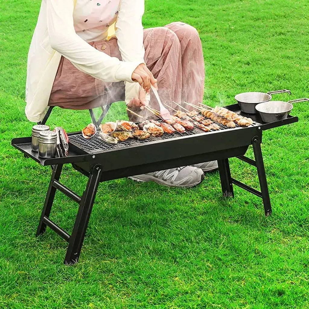 Foldable Charcoal BBQ Grill for Outdoor Use