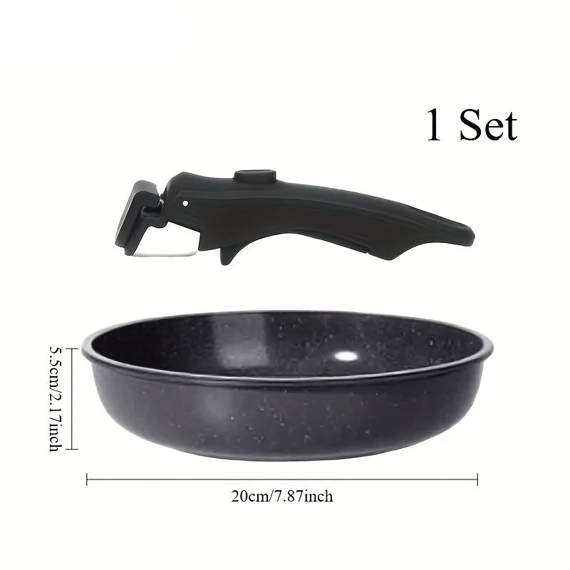 Nonstick Skillet with Detachable Handle – Aluminium, Induction Compatible, Dishwasher Safe, Ideal for Frying, Sautéing, and Everyday Cooking – 20cm & 26cm