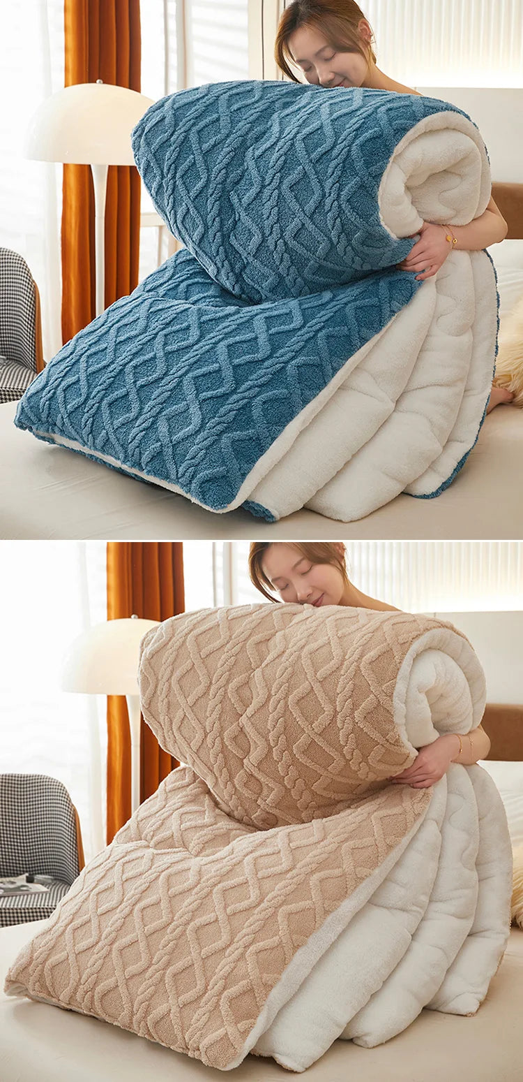 Double-Sided Lamb Wool Weighted Blanket | Anti-Pilling | 4 Sizes | 7 Colours