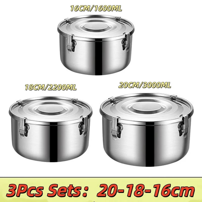 Stainless Steel Lunch Box Set 20 18 16 CM