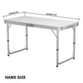 Adjustable Height Folding Table | Aluminium & MDF | 9 Size Options | Indoor & Outdoor 120x60x55-62-70cm