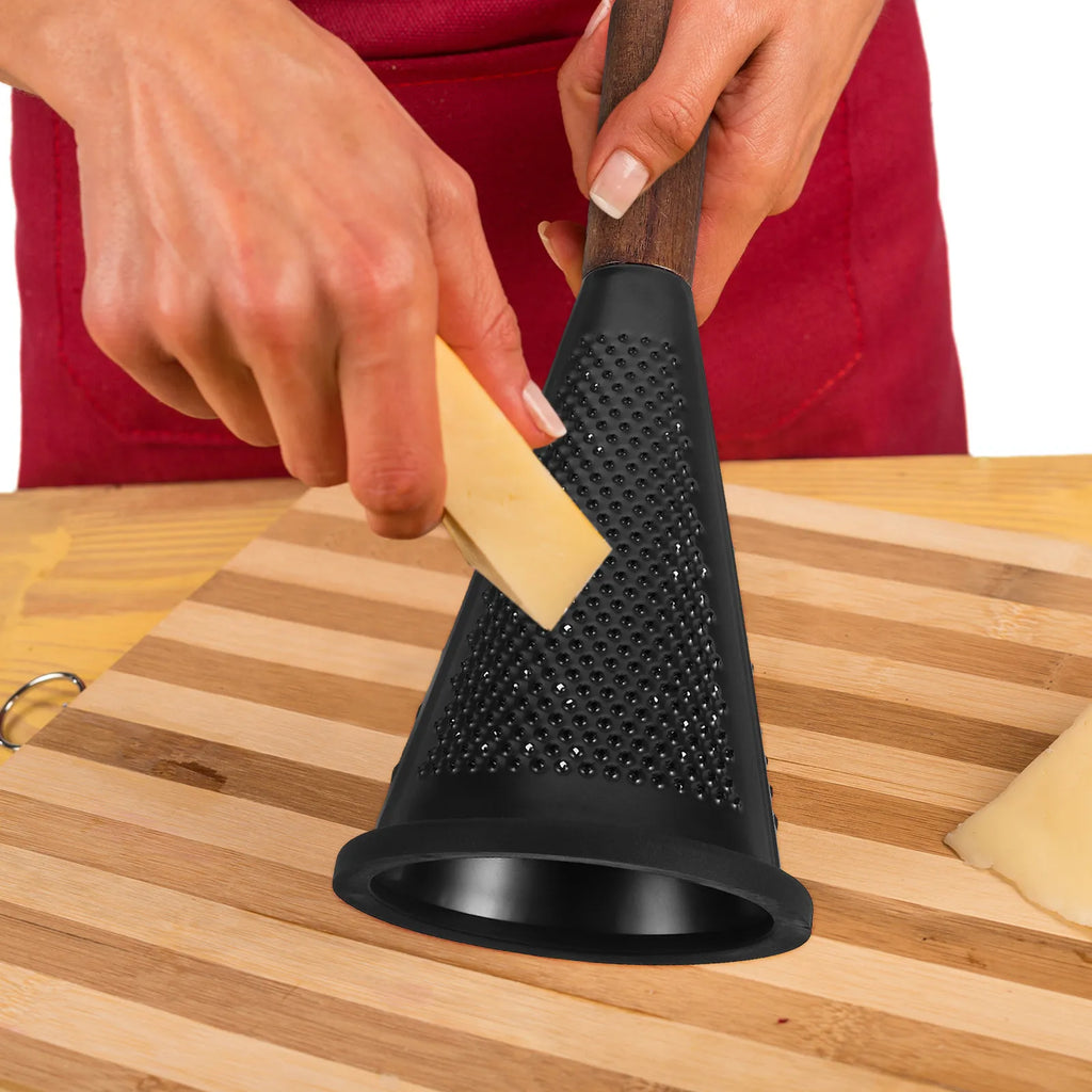 Stainless Steel Cone Grater with Wood Handle