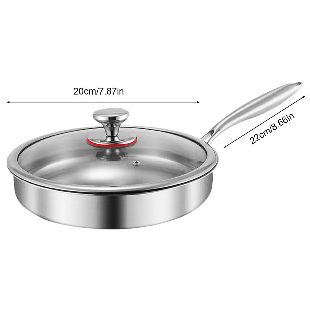 Titanium Alloy Frying Pan with Glass Lid – Scratch Resistant, Detachable Handle, Induction Compatible, Available in 20cm, 22cm, 24cm & 26cm 20cm