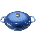 4.5L Cast Iron Dutch Oven Braiser Casserole Pan with Lid & Dual Handles – Designed for Searing, Braising, Roasting, Baking, Stews, Curries, Soups, One-Pot Meals and Everyday Cooking – Compatible with Induction & Gas Stove Dark Blue