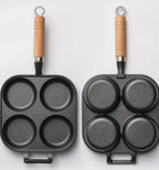 Cast Iron 4-Hole Breakfast Egg Pan – Gas & Induction Compatible | 4 Shape Options
