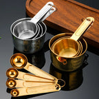 8-Piece Gold Stainless Steel Measuring Cups & Spoons Set