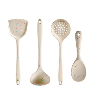 4-Piece Set — Ladle + Skimmer + Spatula + Rice Spoon
