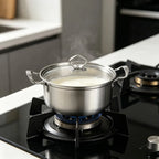 6-Piece Stainless Steel Cookware Set – Nonstick Soup Pots with Lids, 3 Pots & 3 Lids for Everyday Cooking