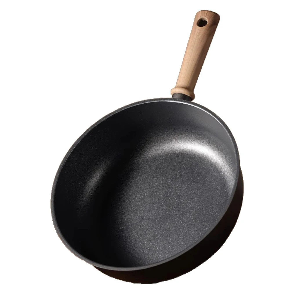 28cm Titanium Nonstick Deep Frying Pan With Glass Lid For Induction Electric Gas Stoves Eco Friendly Cookware 28cm