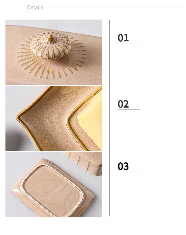 Enamel Butter & Cheese Dish with Lid | Retro Style | 19.3x14.2cm | 3 Colours
