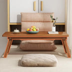 Japanese Style Folding Low Coffee Table | Tatami Floor Desk | Wood & Metal