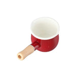 Mini Enamel Milk Pan with Wooden Handle | 500ml | 3 Colours