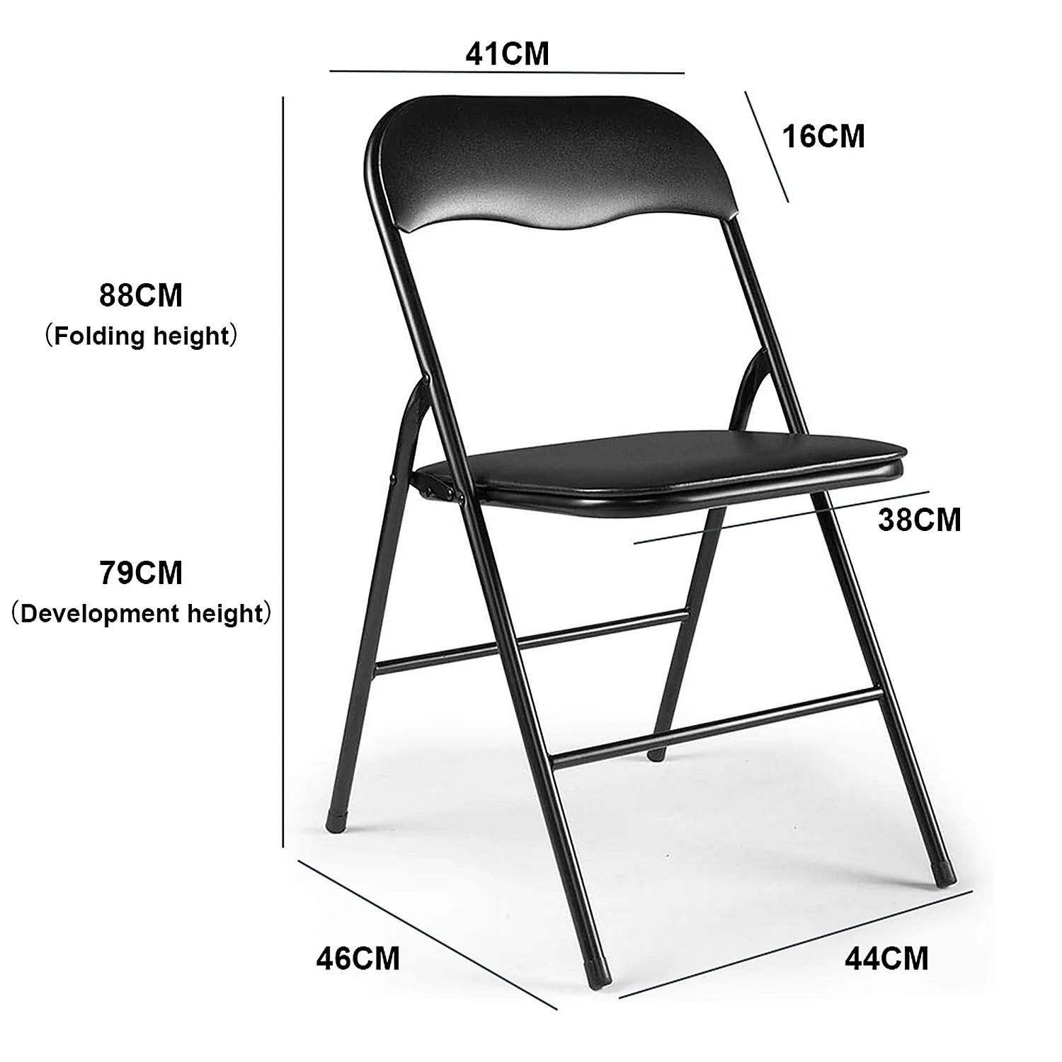 PU Leather Folding Chair with Double-Layer Foam Seat | Available as 1pc or 2pc 1pc UNITED KINGDOM