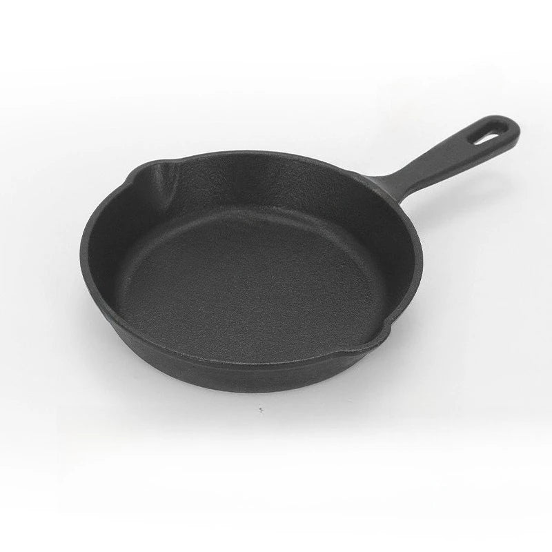 Pre-Seasoned Round Cast Iron Skillet black 20cm