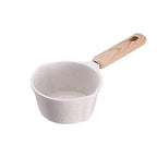 Small Nonstick Saucepan With Wooden Handle For Even Heat Distribution On All Stove Use Cast Aluminum Cookware 300ml white