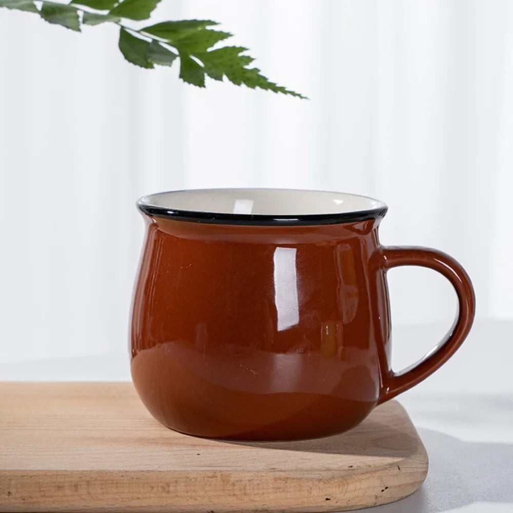 Nordic Ceramic Coffee Mug & Tea Cup – Solid Colour, Vintage Style, Available in 300ml & 400ml, Multiple Colours Coffee