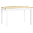 Dining Table for 4 to 6 Kitchen Table with Thick Legs Oak Wood Grain