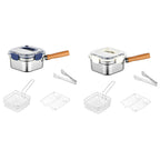 Portable Frying Set Multifunctional Oil Saving Mini Fryer Kit Stainless Steel Pot For Kitchen Fries Chicken