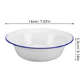 Vintage White Enamel Mixing Bowl | Retro Household Enamelware | 2 Sizes 18X18X5.5CM
