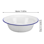 Vintage White Enamel Mixing Bowl | Retro Household Enamelware | 2 Sizes 18X18X5.5CM