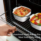 4-Piece Small Ceramic Baking Dishes with Handles – Air Fryer, Oven, Microwave & Dishwasher Safe, Great for Baking, Desserts, and Everyday Use