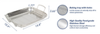 Stainless Steel Perforated BBQ Grill Pan with Micro-Perforated Mesh – Outdoor Roasting & Baking Tray for Steak, Meat, Vegetables & Seafood, Rust-Resistant BBQ Roasting Tray with Even Heat Distribution