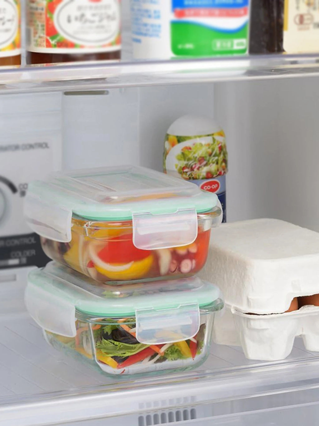 8-Piece Glass Food Storage Container Set with Lids – Microwave, Dishwasher & Fridge Safe, Meal Prep Rectangular Lunch Boxes