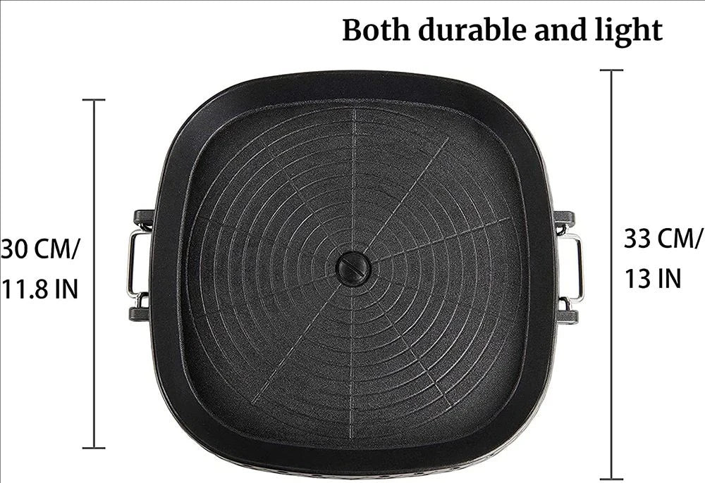 BBQ Grill Pan With Maifan Stone Coated Surface Portable Nonstick Griddle For Indoor Outdoor