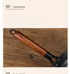 Handmade Uncoated Cast Iron Skillet 28cm